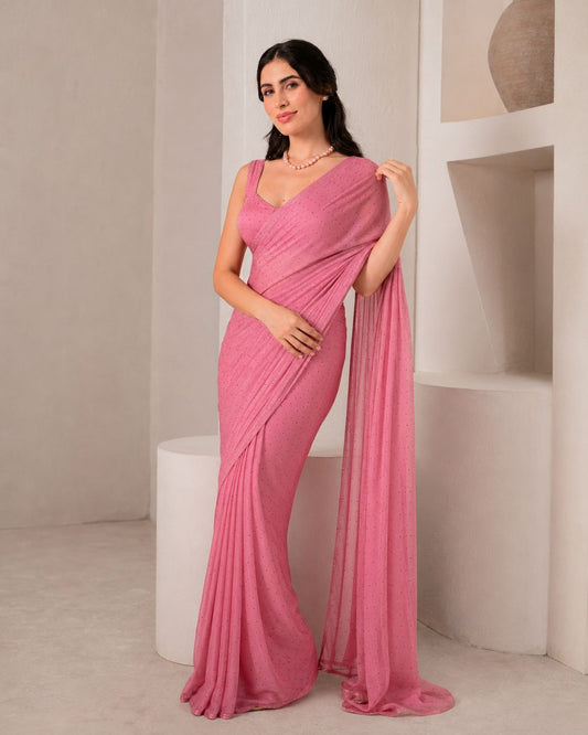 Tabby Silk Pink Micro Dots